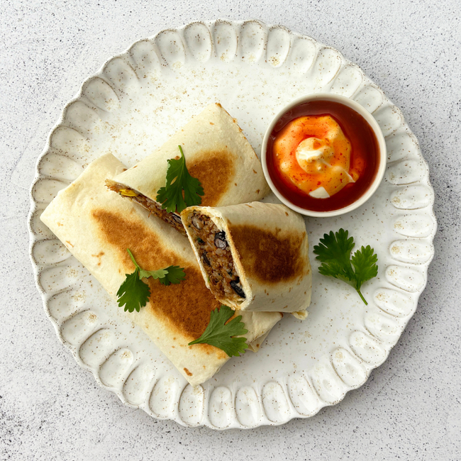 High Protein Pulled Beef Burrito